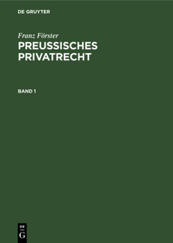 Hardcover Preußisches Privatrecht [German] Book
