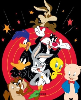 Notebook: Looney Tunes Cartoon Soft Glossy Cover College Ruled Lined Pages Book 7.5 x 9.25 Inches 110 Pages