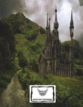 Reversed Cornell Note Paper Notebook Cornell Note-Taking System 8. 5x11 150 Page : Green Castle Fantasy Cover Design