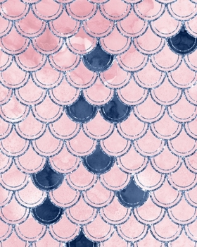 Blush and Navy Mermaid Scales Composition Notebook - Large Unruled Notebook - 8x10 Blank Notebook (Softcover Journal / Notebook / Sketchbook / Diary)