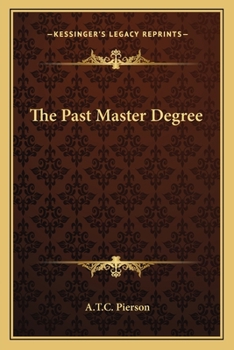 Paperback The Past Master Degree Book