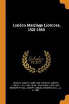 Paperback London Marriage Licences, 1521-1869 Book