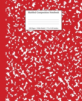 Paperback Marbled Composition Notebook: Red Marble Wide Ruled Paper Subject Book