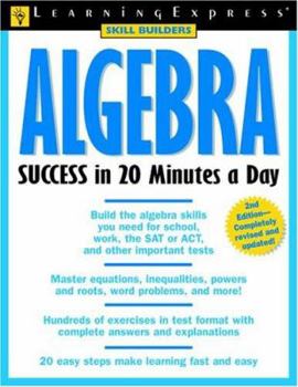 Paperback Algebra Success in 20 Minutes a Day (Skill Builders) Book