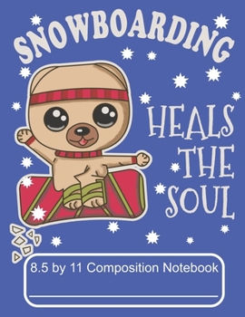 Paperback Skiing Heal The Soul 8.5 by 11 Composition Notebook: Adorable Winter Cocker Spaniel Puppy Dog In It's Ski Outfit Book