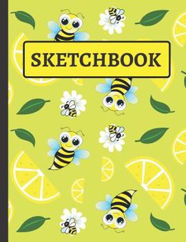 Paperback Sketchbook: Cute Bee and Lemon Sketchbook for Kids to Practice Drawing Book