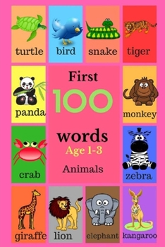Paperback First 100 Words Age 1-3 Animals: 100 Words Book