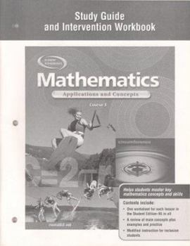 Spiral-bound Mathematics: Applications and Concepts, Course 3, Study Guide and Intervention Workbook Book