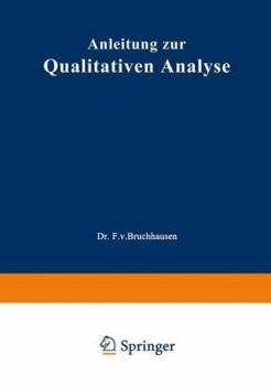 Paperback Anleitung Zur Qualitativen Analyse [German] Book