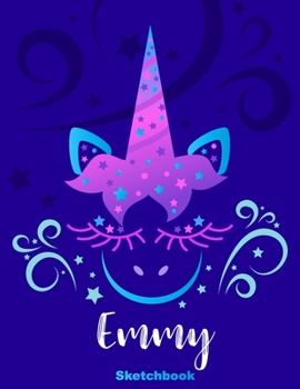 Emmy Sketchbook: Pink Unicorn Personalized First Name Sketch Book for Drawing, Sketching, Journaling, Doodling and Making Notes. Cute and Trendy, Fun ... Kids, Teens, Children. Art Hobby Diary
