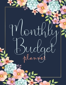 Monthly Budget Planner: Money Debt Tracker Financial Journal, Monthly & Weekly Daily Budget Expense Tracker Bill (Golden Watercolor Bloom)