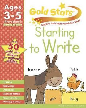 Paperback Gold Stars Starting to Write Preschool Workbook Book