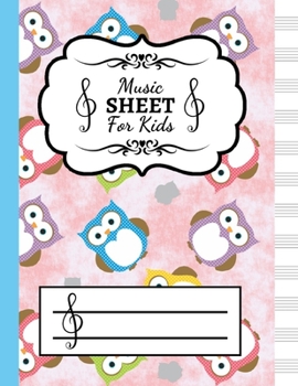 Paperback Music Sheet For Kids: Blank Music Paper Manuscript Book / Writing Pad / Composition Notebook / Journal / Diary Book