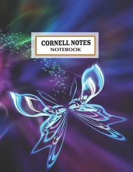 Paperback Cornell Notes Notebook: Beautiful blue butterfly Cornell Note Paper Notebook. Cute Girly Large College Ruled Medium Lined Journal Note Taking Book