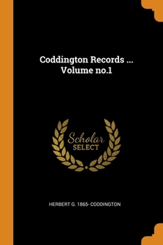 Paperback Coddington Records ... Volume no.1 Book