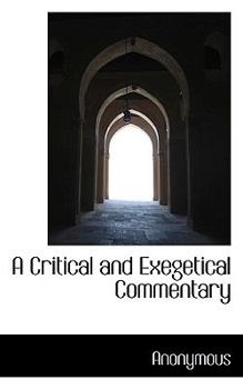 Paperback A Critical and Exegetical Commentary Book