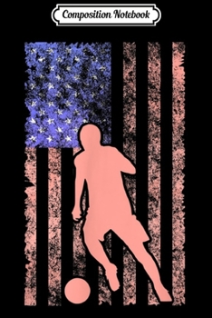 Paperback Composition Notebook: Soccer - Silhouette On USA Flag Design Journal/Notebook Blank Lined Ruled 6x9 100 Pages Book