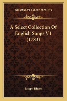 A Select Collection Of English Songs V1