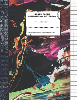 Graph Paper Composition Notebook: 110 Pages | Quad Ruled 4x4 | 8.5" x 11": Marble Large Notebook with Grid Paper | Math Notebook For Students