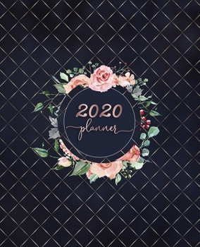 Paperback 2020 Planner: Weekly and Monthly Planner (Navy and Floral) 7.5x9.25 Size Book