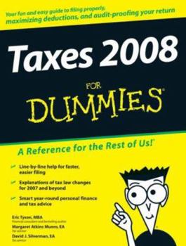 Paperback Taxes 2008 for Dummies Book