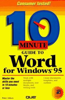 Paperback 10 Minute Guide to Word for Windows 95 Book