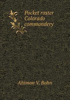 Paperback Pocket roster Colorado commandery Book