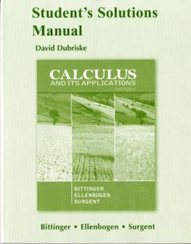 Paperback Student Solutions Manual for Calculus and Its Applications Book