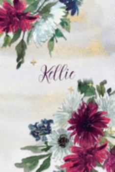 Paperback Kellie: Personalized Journal Gift Idea for Women (Burgundy and White Mums) Book