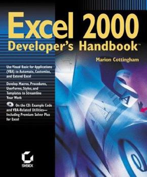 Paperback Excel 2000 Developer's Handbook [With *] Book