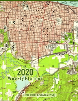 Paperback 2020 Weekly Planner: Little Rock, Arkansas (1954): Vintage Topo Map Cover Book