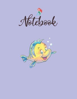 NoteBook: Disney The Little Mermaid Flounder Bubbles Notebook for Girls Teens Kids Journal College Ruled Blank Lined 110 Pages of 8.5x11 The Little Mermaid Secret Diary and Journals