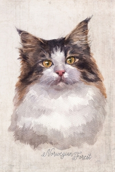 Norwegian Forest Cat Portrait Notebook: Blank Dot Grid Journal for Cat Lovers, Cat Mom, Cat Dad and Pet Owners | 6x9 | 5MM Dot Grid Pages (Watercolor Cat Journals)
