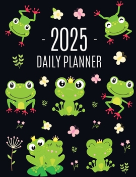 Paperback Frog Planner 2025: Funny Amphibian Monthly Agenda January-December Organizer (12 Months) Cute Green Water Animal Scheduler Book