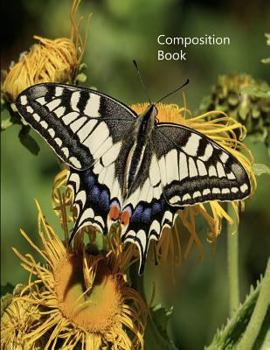 Paperback Composition Book: Butterfly 8.5 X 11 Wide Ruled Line Paper with 200 Pages (100 Sheets) Book
