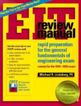 Paperback EIT Review Manual: Rapid Preparation for the General Fundamentals of Engineering Exam Book