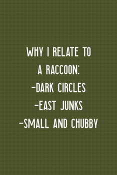 Why I Relate To A Raccoon: -Dark Circles -East Junks -Small And Chubby: All Purpose 6x9 Blank Lined Notebook Journal Way Better Than A Card Trendy Unique Gift Green Texture Raccoon