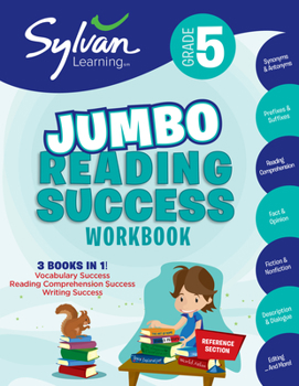 Paperback 5th Grade Jumbo Reading Success Workbook: 3 Books in 1-- Vocabulary Success, Reading Comprehension Success, Writing Success; Activities, Exercises & T Book