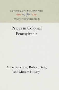 Hardcover Prices in Colonial Pennsylvania Book