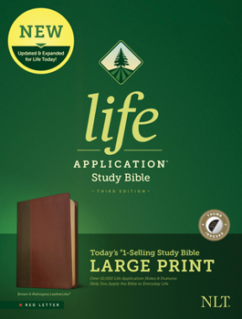 Imitation Leather NLT Life Application Study Bible, Third Edition, Large Print (Red Letter, Leatherlike, Brown/Tan, Indexed) [Large Print] Book