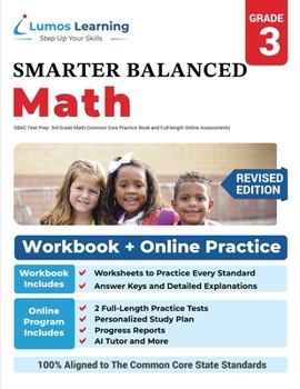Sbac Test Prep: 3rd Grade Math Common Core Practice Book and Full-Length Online Assessments: Smarter Balanced Study Guide with Performance Task (PT) and Computer Adaptive Testing (Cat)
