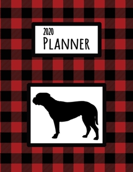 2020 Planner: English Mastiff Red and Black Buffalo Plaid Dated Daily, Weekly, Monthly Planner With Calendar, Goals, To-Do, Gratitude, Habit and Mood Trackers, Affirmations and Holidays