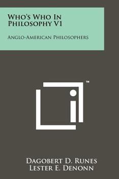 Paperback Who's Who In Philosophy V1: Anglo-American Philosophers Book