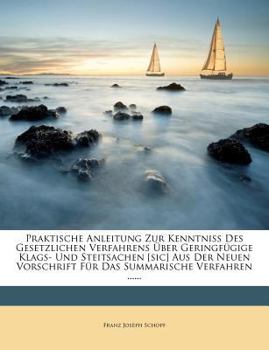 Paperback Praktische Anleitung Zur Kenntniss Des Gesetzlichen Verfahrens Ber Geringf Gige Klags- Und Steitsachen [Sic] Aus Der Neuen Vorschrift Fur Das Summaris [German] Book