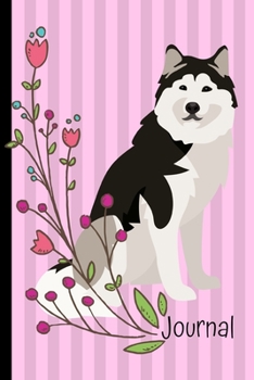 Journal: Husky Dog Pink Journal Lined Blank Paper Diary