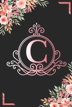 C: Watercolor Flower & Marbel - Motivational and Inspirational Trendy Monogram Initial Letter Women & Girls Coworker Office Funny Notebook Wide Ruled ... Idea in Holidays Birthday Or Anniversary 2020