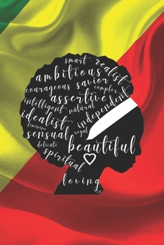 Paperback Woman in Afro on Flag: Lined Journal Notebook to Write in - African - Flag Book