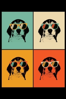 Beagle Notebook - Retro Beagle With Sunglasses Journal - Beagle Diary: Medium College-Ruled Journey Diary, 110 page, Lined, 6x9 (15.2 x 22.9 cm)
