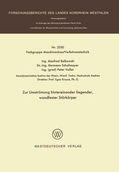Paperback Zur Umströmung Hintereinander Liegender, Wandfester Störkörper [German] Book