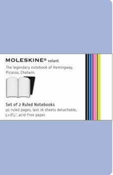 Paperback Moleskine Volant Notebook (Set of 2), Large, Ruled, Antwerp Blue, Prussian Blue, Soft Cover (5 x 8.25) Book